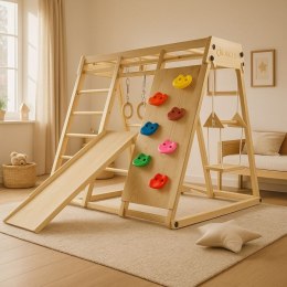 Drewniany plac zabaw do domu dla dzieci ze zjeżdżalnią