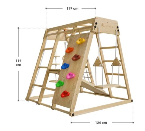 Drewniany plac zabaw do domu dla dzieci ze zjeżdżalnią