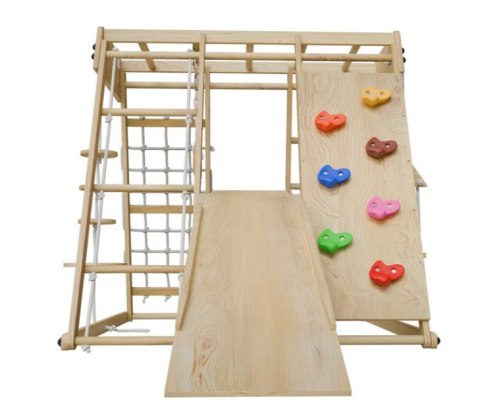 Drewniany plac zabaw do domu dla dzieci ze zjeżdżalnią