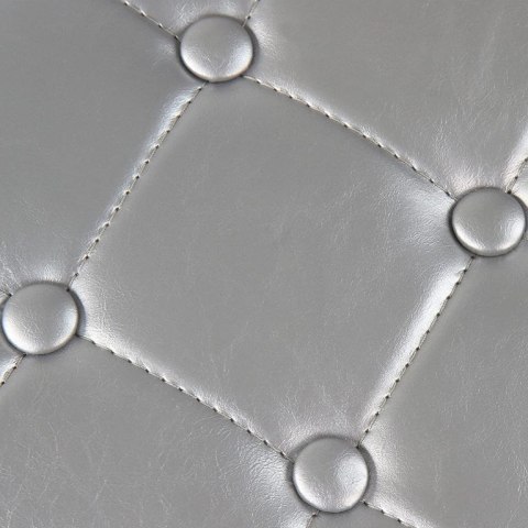 Krzesło klubowe Chesterfield ze stołkiem, srebrny