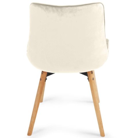 MIADOMODO Zestaw pikowanych krzeseł do jadalni, kremowy 2szt