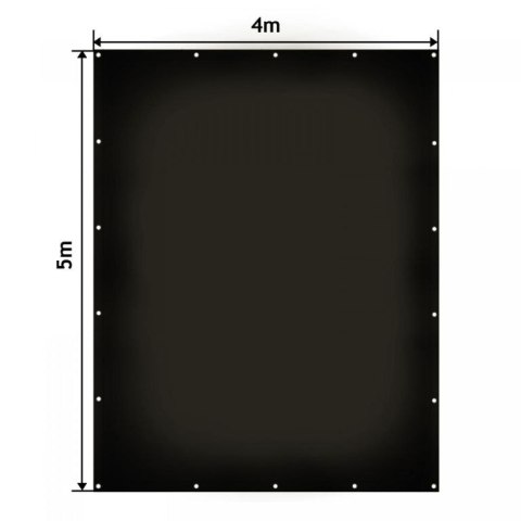 JAGO Plandeka 650 g/m², oczka aluminiowe ,czarna, 4 x 5 m