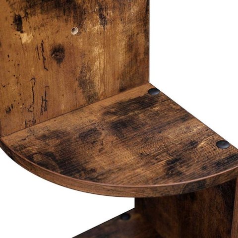 Rogowa półka ścienna VASAGLE, rustykalny brąz, 20x20x127,5cm