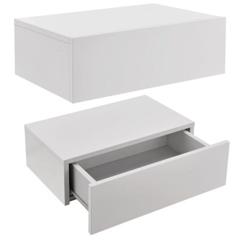 Zestaw 2 wiszących stolików nocnych, białe, 46×30×15 cm