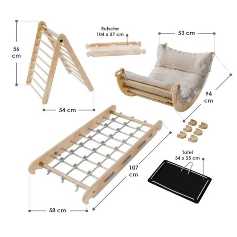 Dziecięcy zestaw wspinaczkowy 5w1 w stylu Montessori