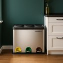 Kosz na śmieci do segregacji 3x15l stal nierdzewna pedałowy