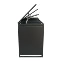 Metalowy schowek na 4 kosze na śmieci, antracyt 264×116×80cm