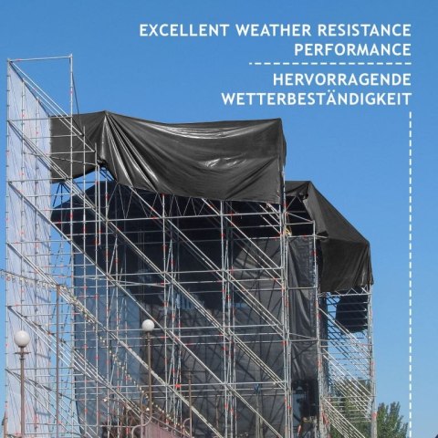 Plandeka JAGO 650 g/m², aluminiowe oczka, antracyt, 3x5 m