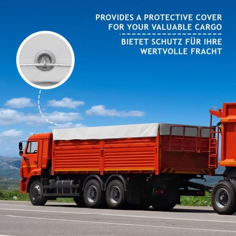 Plandeka JAGO 650 g/m², aluminiowe oczka, biała, 3x5 m