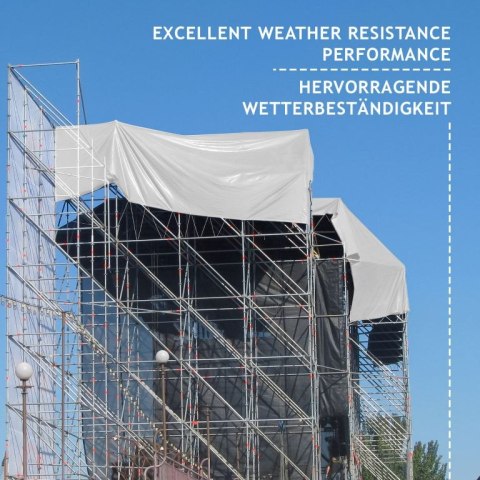 Plandeka JAGO 650 g/m², aluminiowe oczka, biała, 3x6 m