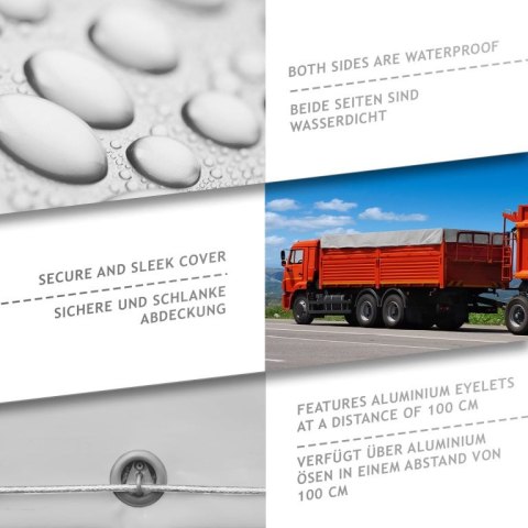 Plandeka JAGO 650 g/m², aluminiowe oczka, biała, 3x6 m