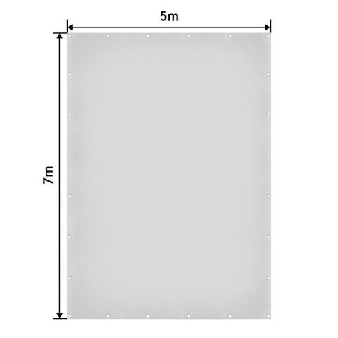 Plandeka JAGO 650 g/m², aluminiowe oczka, biała, 5x7 m