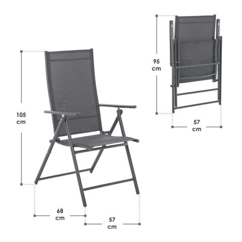 Składane krzesła ogrodowe Calena 2 szt., antracytowe