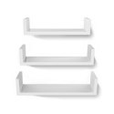Zestaw 3 białych półek ściennych MDF, wysoki połysk, SONGMCS