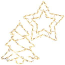 Dekoracja LED na Święta, gwiazda i choinka 2x50LED