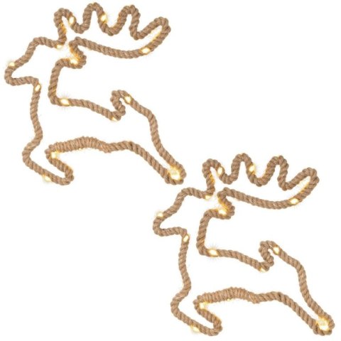 Dekoracja świąteczna renifer 28x29 cm, 20 LED 2 szt