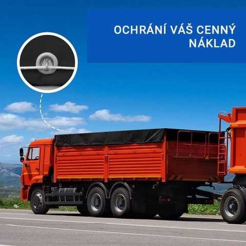 JAGO Plandeka 650 g/m², aluminiowe oczka, czarna, 4 × 8 m