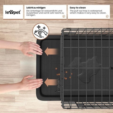 Leopet Składana klatka dla psa 121 x 74 x 80,5 cm XXL czarna