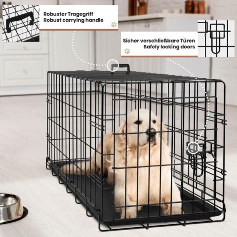 Leopet Składana klatka dla psa 121 x 74 x 80,5 cm XXL czarna