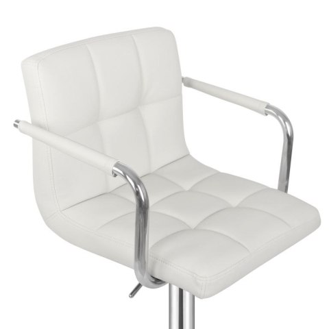 MIADOMODO Krzesło barowe 2 szt, z podłokietnikami, białe