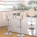MIADOMODO Krzesło barowe 2szt, z podłokietnikami, beżowe