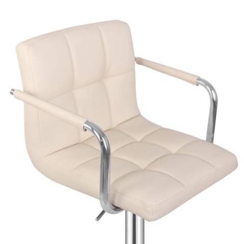 MIADOMODO Krzesło barowe 2szt, z podłokietnikami, beżowe