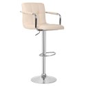 MIADOMODO Krzesło barowe 2szt, z podłokietnikami, beżowe