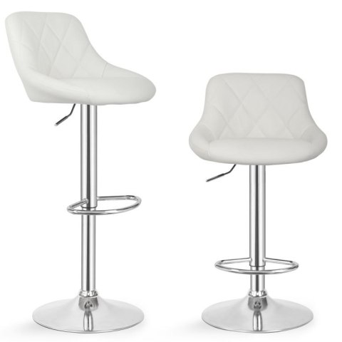 MIADOMODO Stołek barowy 2 szt, bez podłokietnika, biały