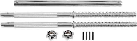 Physionics Chromowany gryf do hantli 120 cm + gwiaździste