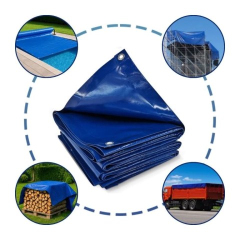 Plandeka JAGO 650 g/m²,aluminiowe oczka, niebieska, 3x6 m