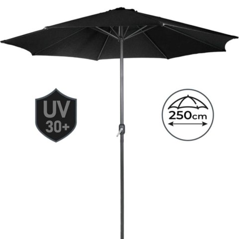 MIADOMODO Parasol z klamką 250 cm, czarny