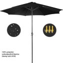MIADOMODO Parasol z klamką 250 cm, czarny