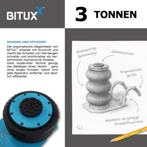 Podnośnik pneumatyczny samochodowy bałwanek niezawodny do warsztatu garażu lewarek podnośnik