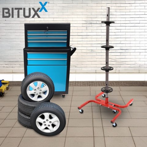 Stojak na felgi na koła samochodowe regał do warsztatu uniwerslany mobilny