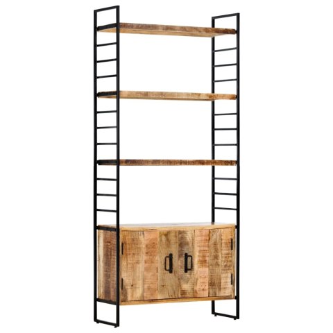 Regał na książki, 4 poziomy, 80x30x180 cm, surowe drewno mango