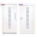 Drzwi zewnętrzne, aluminium i PVC, białe, 100x200 cm