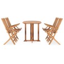 5-cz. zestaw składanych mebli ogrodowych, lite drewno tekowe