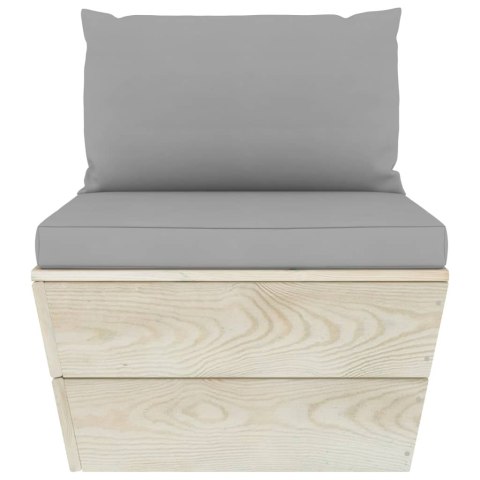 5-cz. zestaw wypoczynkowy z palet, z poduszkami, świerk