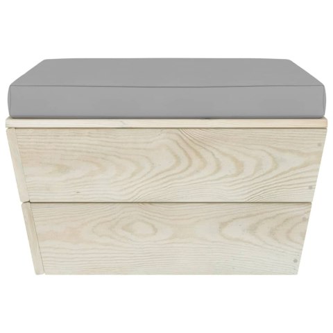 6-cz. zestaw wypoczynkowy z palet, z poduszkami, świerk