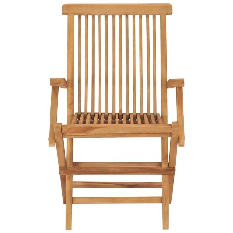 Krzesła ogrodowe z jasnozielonymi poduszkami, 4 szt., tekowe