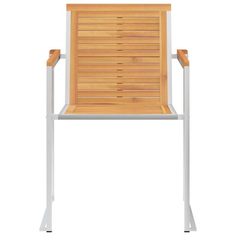 Krzesła ogrodowe z poduszkami, 2 szt., drewno tekowe i stal