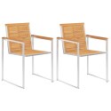 Krzesła ogrodowe z poduszkami, 2 szt., drewno tekowe i stal