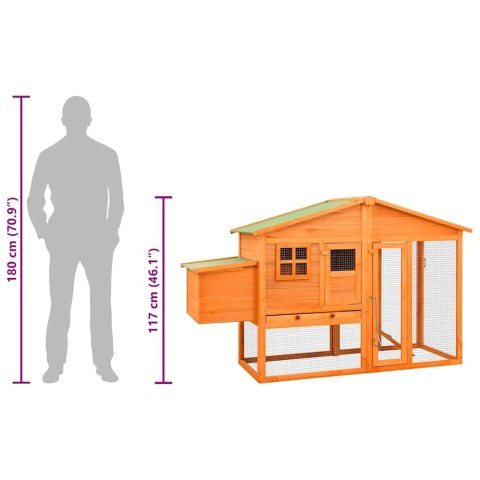 Klatka dla kurcząt, z gniazdem, lite drewno jodłowe