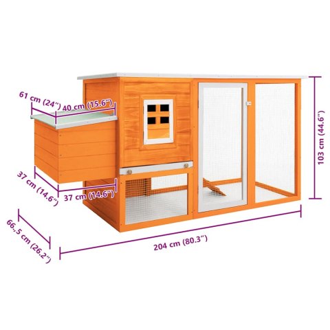 Kurnik z klatką na składanie jaj, drewniany