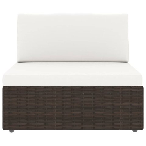 10-cz. ogrodowy zestaw wypoczynkowy, poduszki, rattan PE, brąz