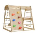 Drewniany, składany plac zabaw do wnętrz z zjeżdżalnią