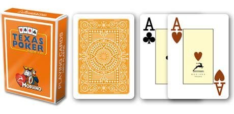 Modiano 2 rogi 100% plastikowe karty - pomarańczowe