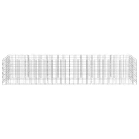 Podwyższona donica gabionowa, galwanizowana stal, 540x90x100 cm