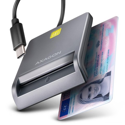 CARD READER FLAT SMARTCARD/ID/USB-C 1.3M CRE-SM3TC AXAGON