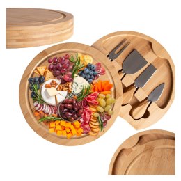 Deska bambusowa do serów ANDRA 25 cm z nożami